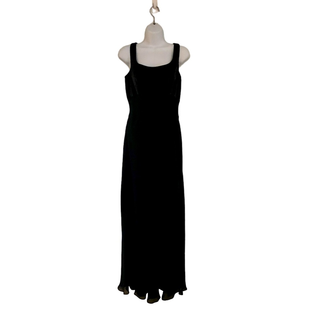 Vintage Alex Evenings Women's Dress Black Size 8 Maxi Layered Ho Co Form USA